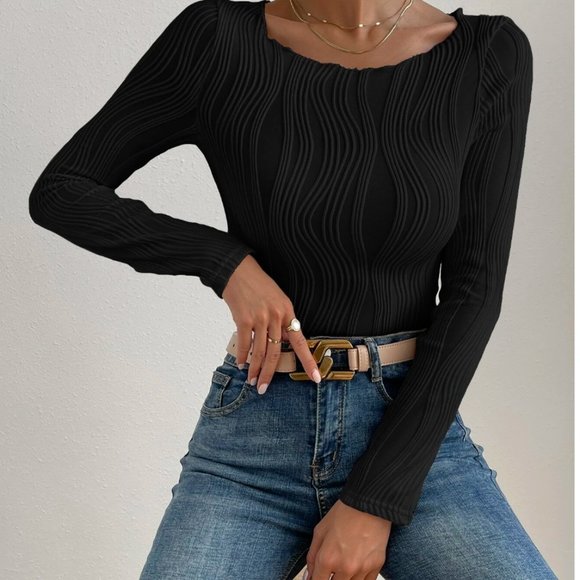 White Frenchy Silky Textured  Round Neck Tee - Picture 2 of 11